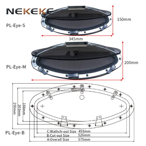 Hublot de pont marin en acier inoxydable 316L avec verre trempé gris fumé de 10 mm