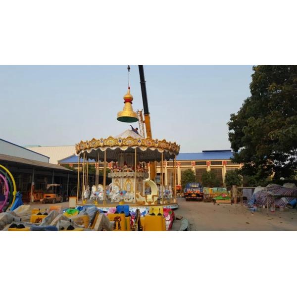 24/36 Seats Double Decker Carousel , Carnival Horse Ride For All Parks