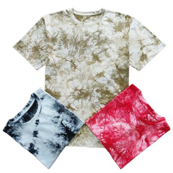 Adults Tie Dye Printing Men's T-shirt with Soft Hand Feel and 100% Cotton Fabric