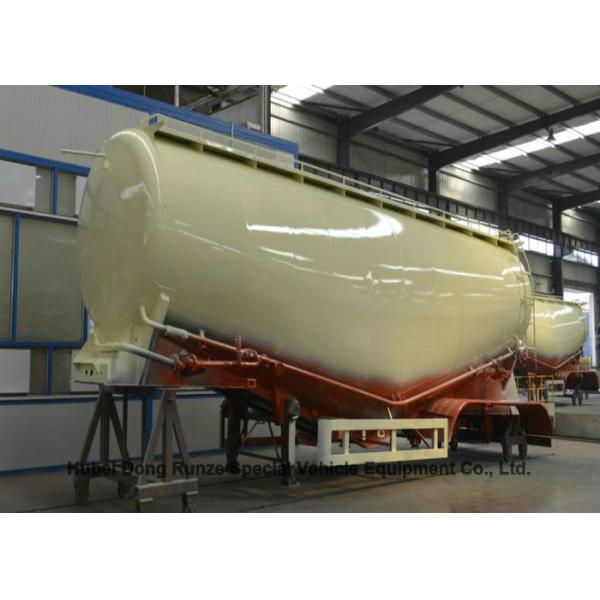 V Shaped Cement Powder Tanker Transport Trailer With Diesel Engine Air Compressor