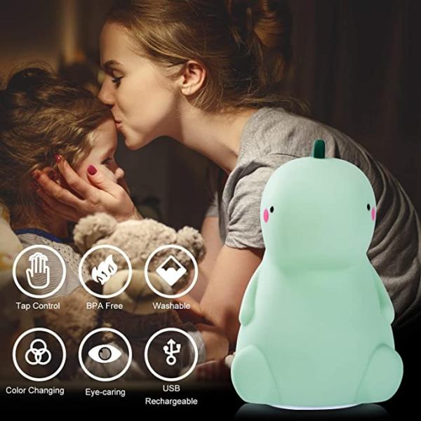 Soft Silicone LED Night Light 306g Touch Sensor Night Lamp For Toddler Girls