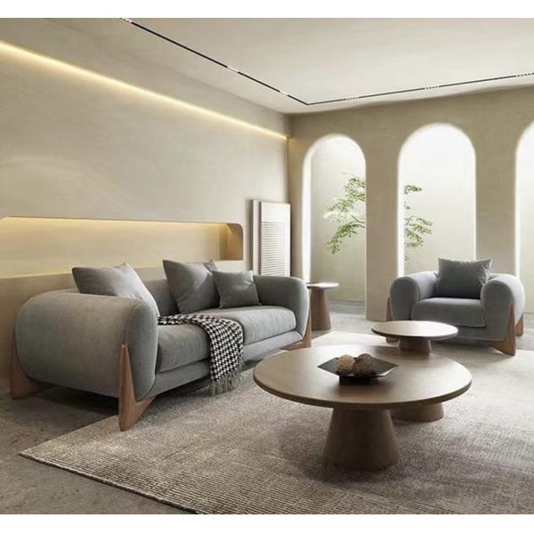 Factory direct sales of the latest design sofa set small household cloth art log living room sofa