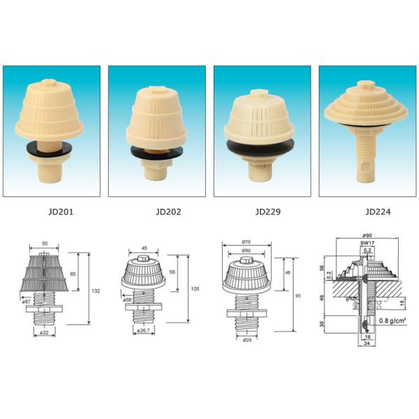 PP inject molded Water Nozzles for mechanical water filter FRP Pressure Tanks