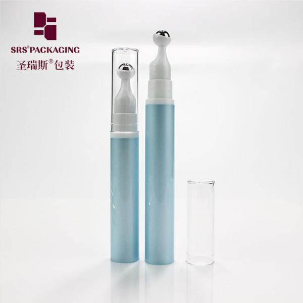 5ml 10ml 12ml 15ml cosmetic empty press airless plastic cream blue roll on bottle