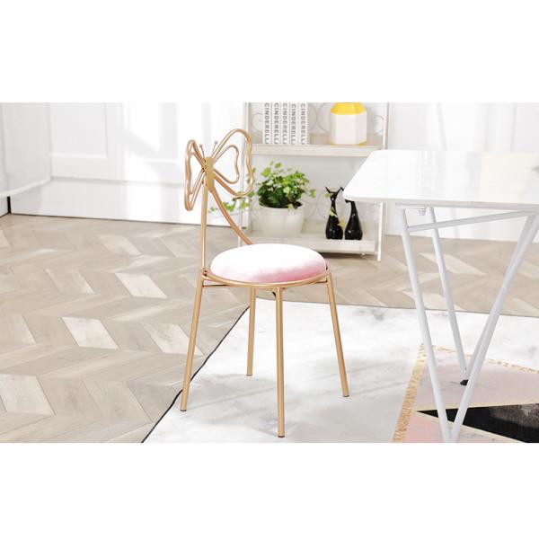 Luxury Modern Dining Room Chairs With Butterfly Shaped Metal Frame Leather Seat