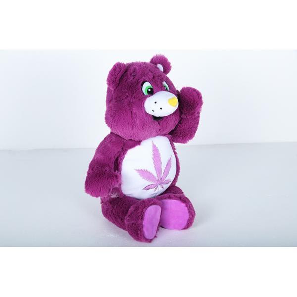 Purple Cute Bear Toy , PP Cotton Filling Bear Plush Doll Customized Design