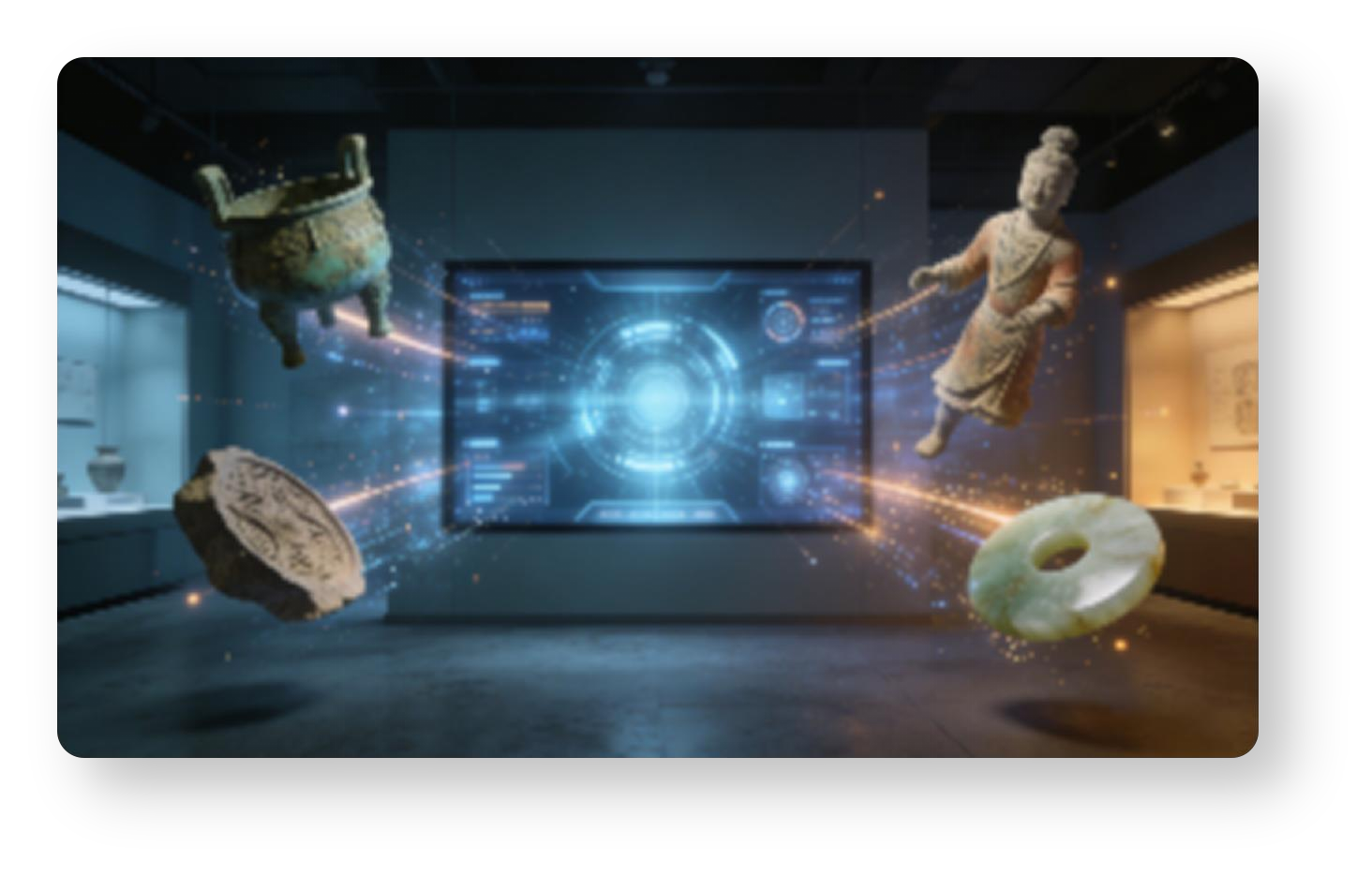 High Brightness Polarized 3D Screen Museum Cultural Relics 3D Restoration Display