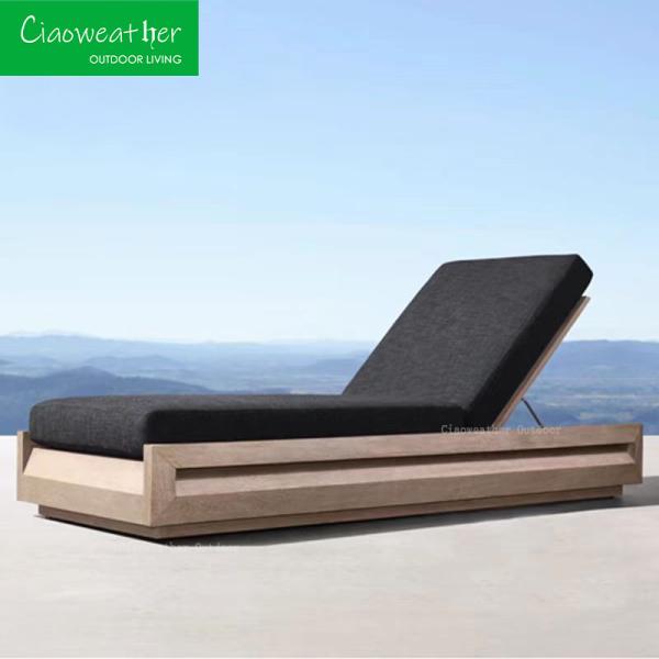 Modern Outdoor Furniture Luxury Resort Beach Chaise Villa Pool Lounge Chairs Outdoor Pool Teak Outdoor Sun Lounge Chair