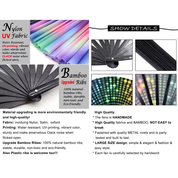 New Arrival Foldable Fan Dancing Clacking Rave Fan Boot on the Ground Clacking Hand Fans