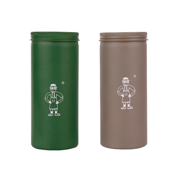 15ML To 250ML Green Round Aluminum Canisters Embossed Logo Empty Coffee Can