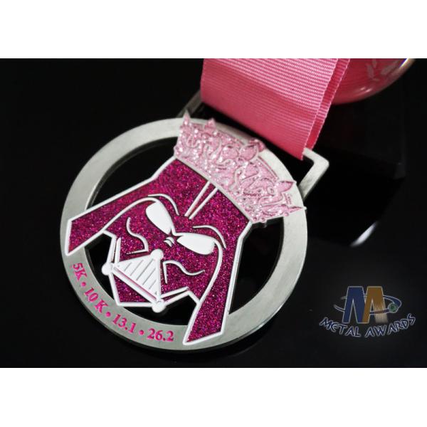 Unique Decoration Enamel Medals For Sports Events Gliter Color Anti Corrosion