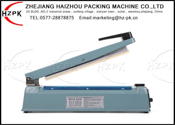 Iron Body Hard Ball Plastic Bag Vacuum Sealer 300mm Length Blue Color