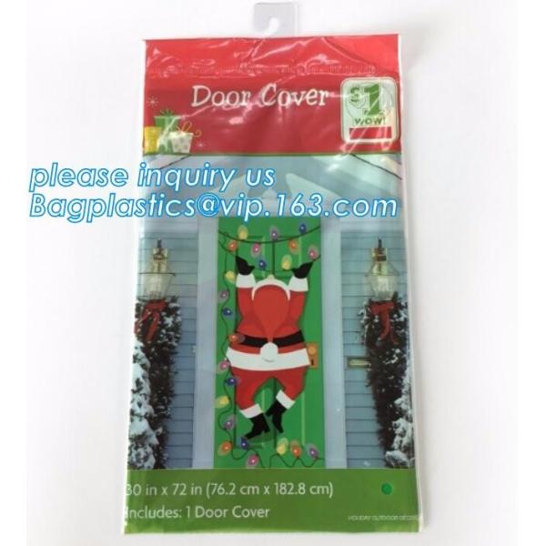 indoor & outdoor door poster PE plastic window cover for halloween christmas decoration,Door Poster Christmas Gift Decor