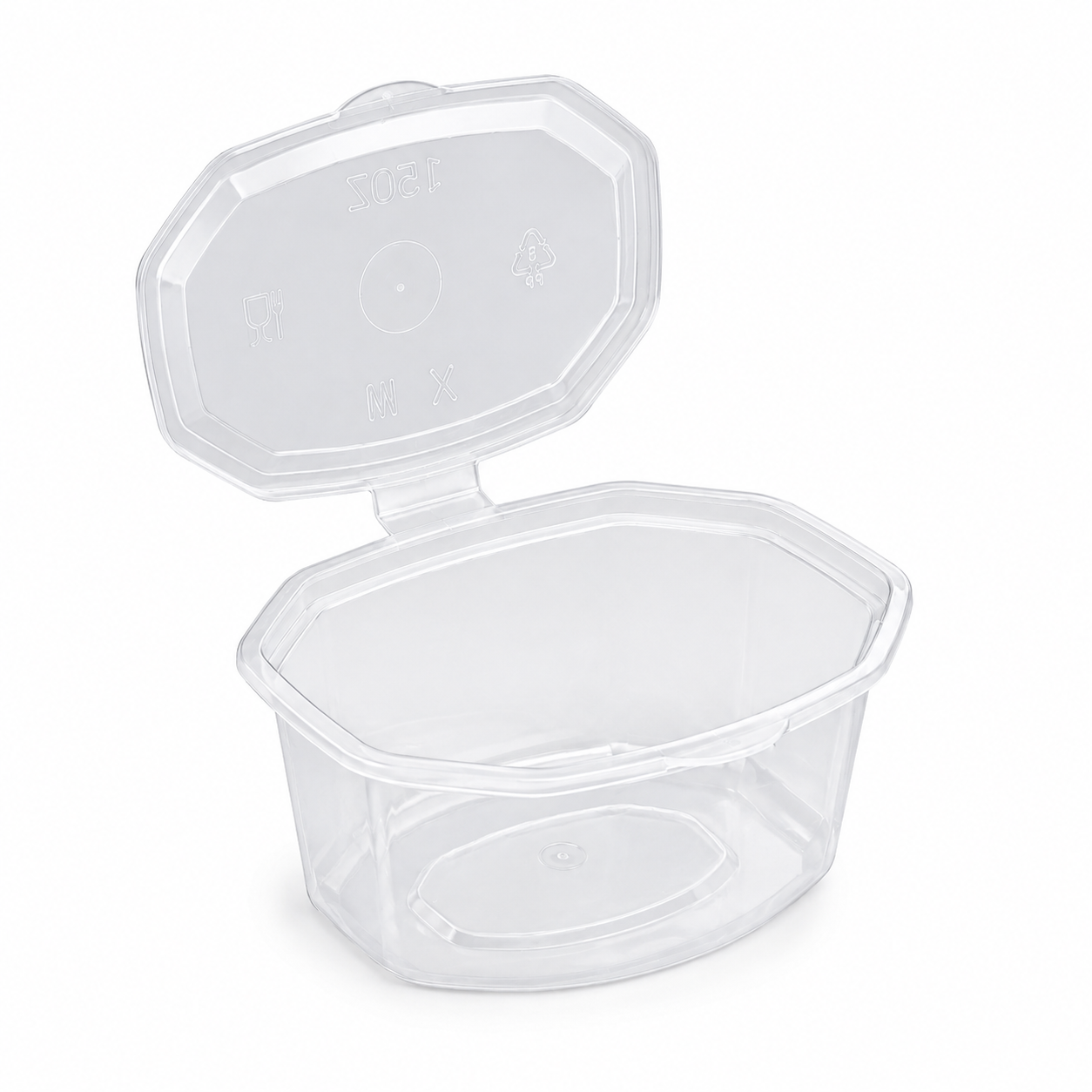 35ml Clear Round PP Disposable Hinged Sauce Cup for Dips Salsa Toppings