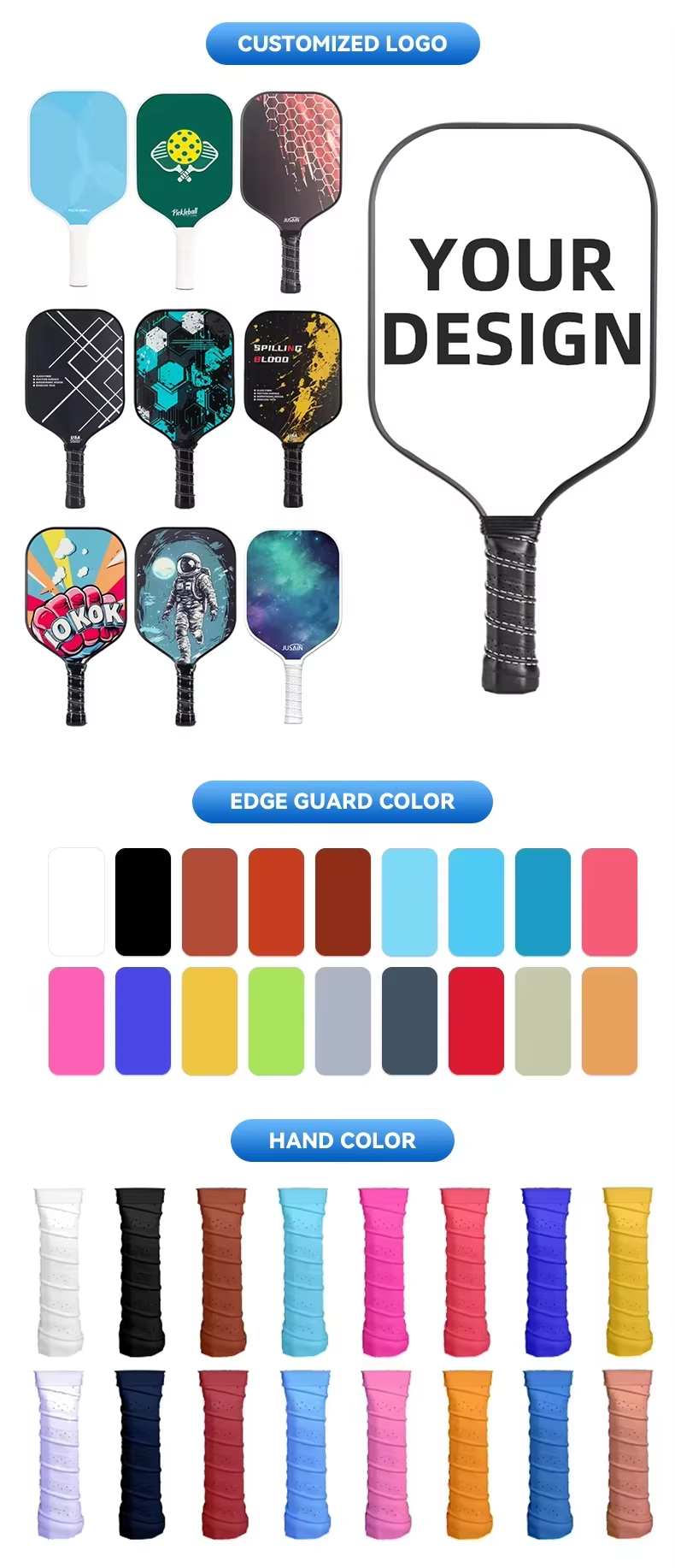Professional Carbon Fiber Pickleball Paddle with 16mm Honeycomb Core and Lightweight Design