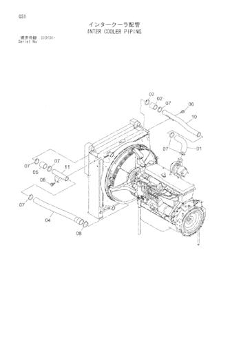 Inter Cooler Hose 4643571 4440186 Air Hose For Hitachi ZX330-3 Excavator Parts