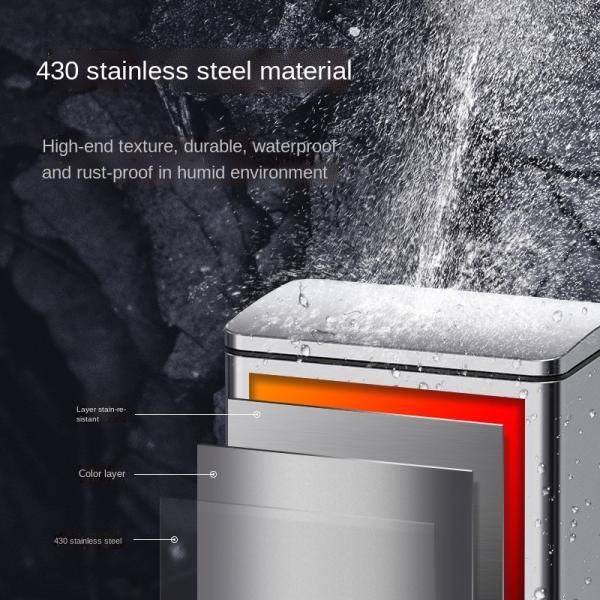 20 Liters 30 Liters 45 Liters Custom Kitchen Large Household Deodorant Commercial Stainless Steel Trash Can with Lid
