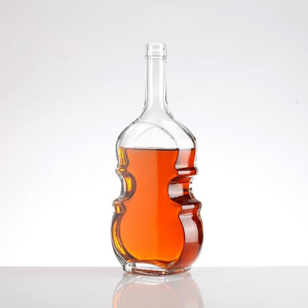 Aluminum Plastic PP Collar Material Glass Bottle for Super Flint Shaped Gin Vodka Whiskey