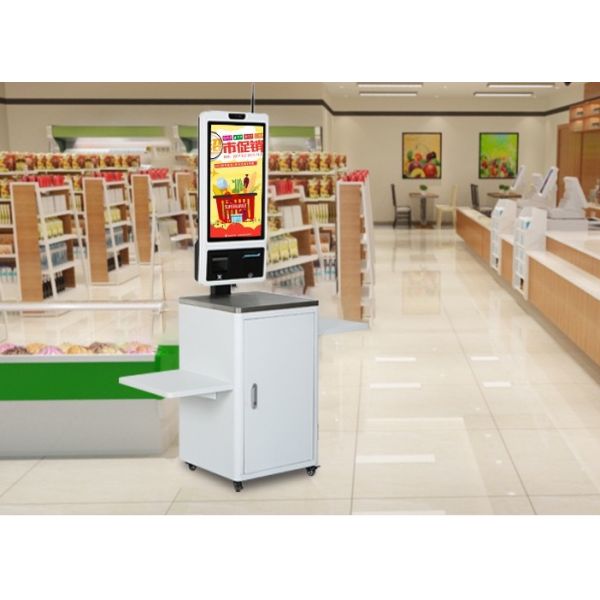 POS Kiosk All-in-one System with Capacitive Touch Screen 80mm Thermal Printer and NFC Card Reader for Self-service Checkout