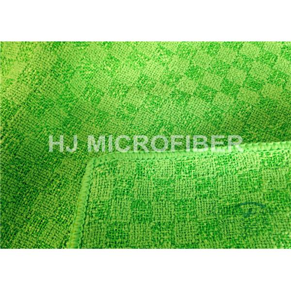 Green Microfiber Absorbent Kitchen Towels Washable , Streak Free Microfiber Cloth