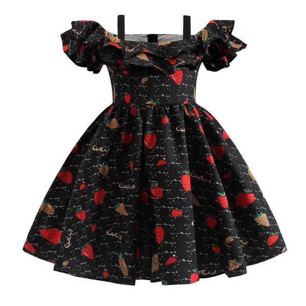 Summer Printed Flower Ruffle Princess Dress Frock Full Sleeve Pleated Retro Style