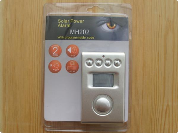 Solar Battery Powered Motion Sensor House Alarms With Programmable 4 Digits Security Code