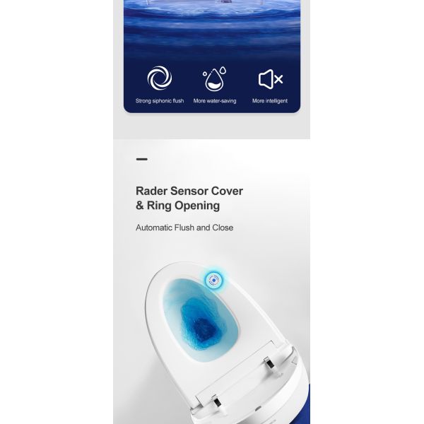 ARROW Modern Smart Toilet with Siphon Flushing Heated Seat and Nozzle Self-cleaning Intelligent Bidet Toilet
