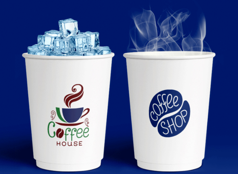 Double Wall Insulated Biodegradable Coffee Cup Leak Proof Food Grade Hot Cold Drinks