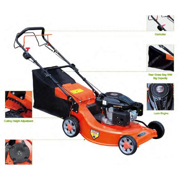 Loncin / Honda Engine Portable Lawn Mower , 510mm Self Propelled Petrol Lawnmower