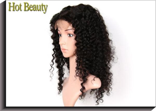 Medium Cap 100% Remy Human Hair Full Lace Wigs For Black Women , 5A Grade