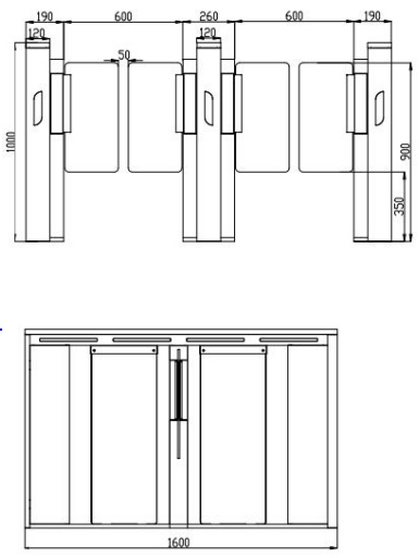 Рука турникета ворот скорости ИП42 акриловая 1 польза проекта места шкафа метра ограниченная