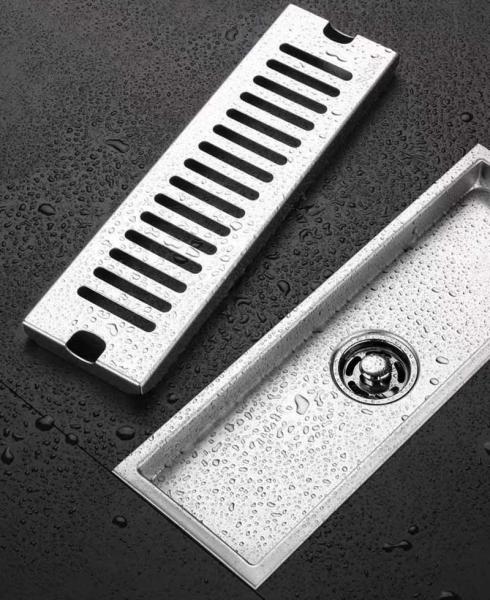 Linear Rectangular Shower Floor Drain With Brush Polishing Finish ODM