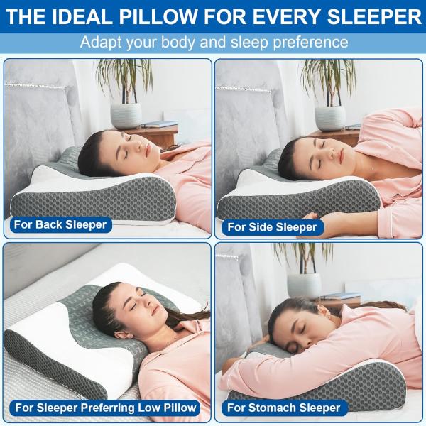 Cervical Memory Foam Pillow 2 in 1 Contour Orthopedic Support Pillows for Neck Pain Customized Color