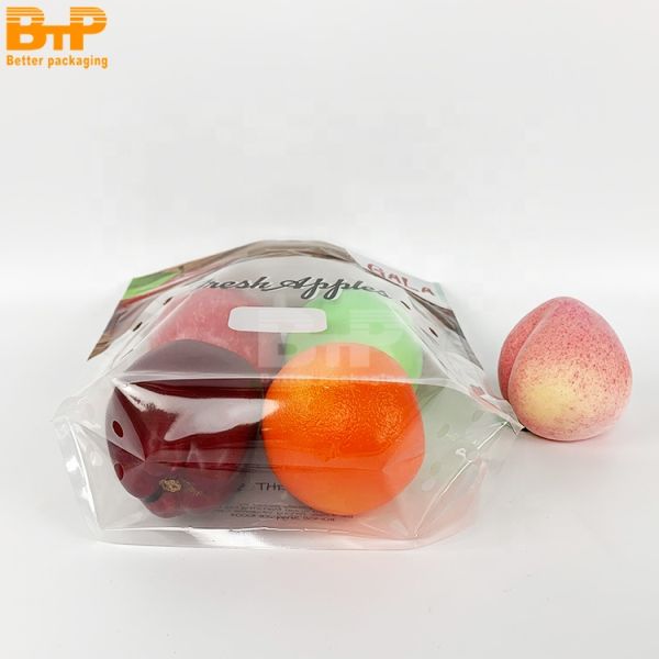 Composite Zipper PP Bags Recycle  Fruit Packaging Pouch  Fresh Vegetables Packaging Stand up Bag