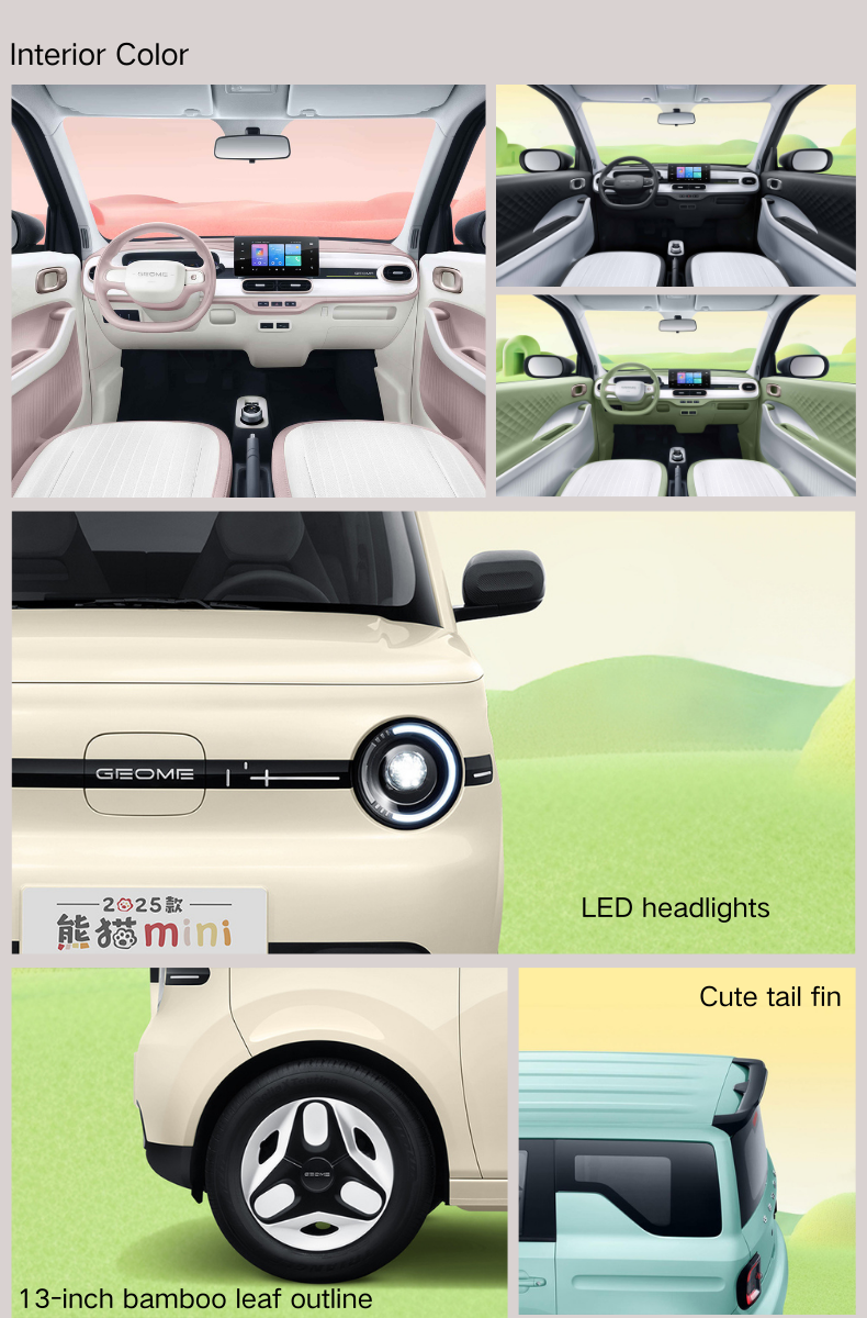 2025 for Panda Mini EV Electric Car 210KM Range 3 Door 4 Seats Hatchback