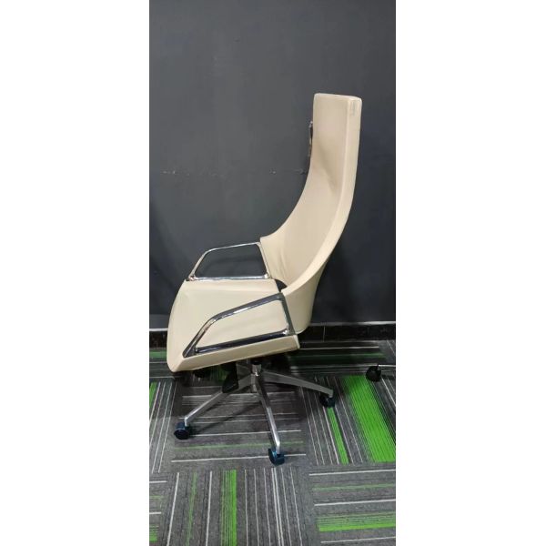 Captains PU Leather Office Chair High Back Aluminium Leg