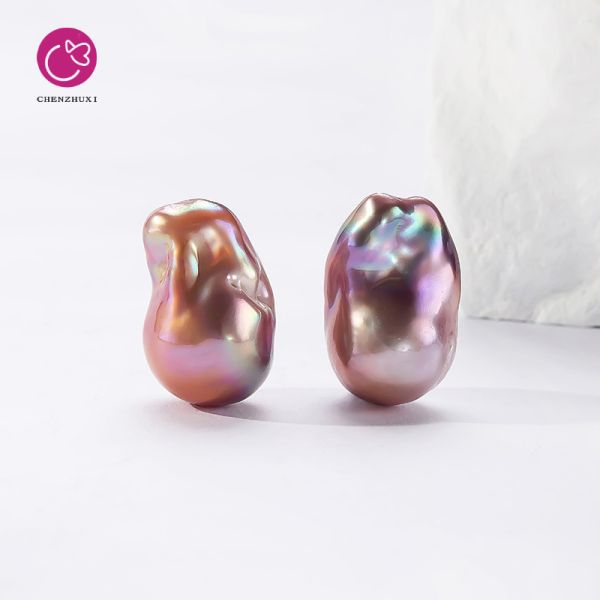 Dazzling Large Baroque Pearl Without Hole Purple Loose Pearl Bright Flawless DIY Handmade Material