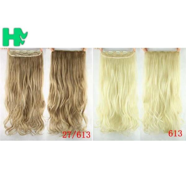 Girls 24 Inch Synthetic Hair Extensions Natural Curly Human Hair Ponytail