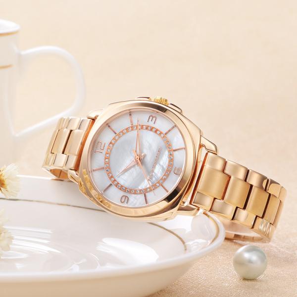 IP Rose Gold Japan 2035 Quartz Women Stainless Steel Watch 3 ATM