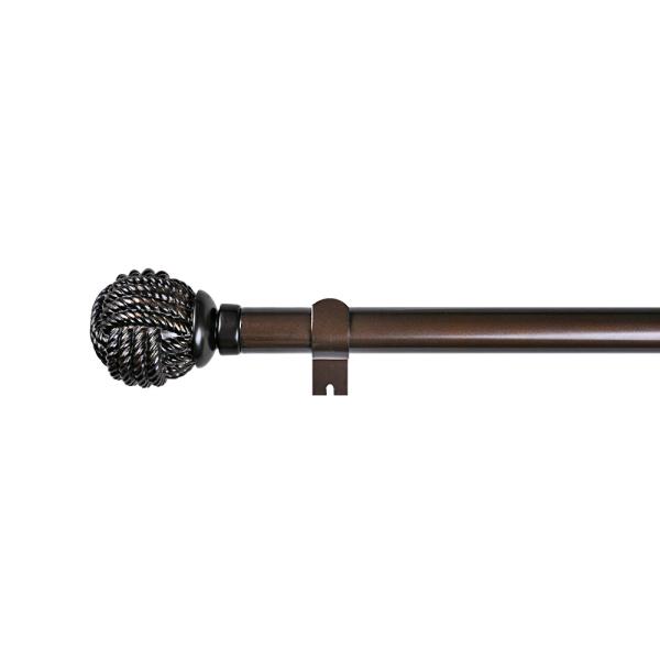 Coffee Classic Light Luxury Curtain Plain Rod 0.5MM With Aluminum Finial