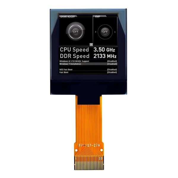 20 Pin 1.12 Inch OLED Display Module 128x128 40mm Long ZIF Connector Parallel SPI I2C