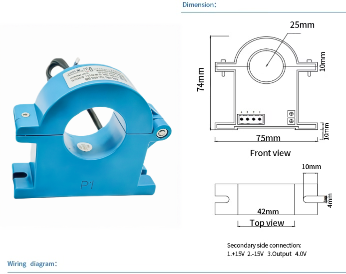 AC Split Core Current Transformer with Toroidal Magnetic Core for Non-Invasive Power Monitoring