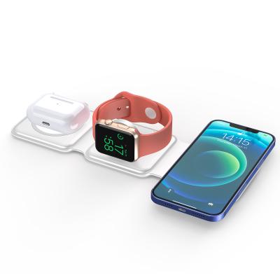 Pad de carregamento sem fio portátil compatível com Qi de 15 W com proteção contra sobrevoltagem - Preto/branco