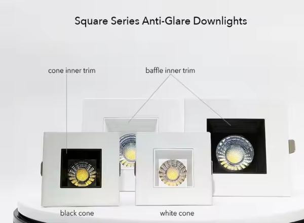 Ultra Thin 4 Inch LED Recessed Lighting Canless IC Rated LED Downlights Square