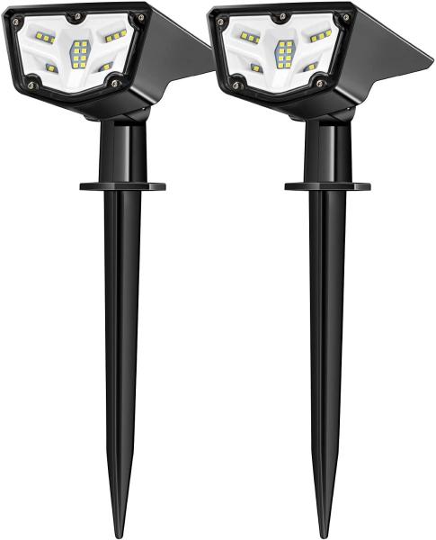 16 LED Solar Landscape Spotlights,IPX7 Waterproof Solar Powered Wall Lights
