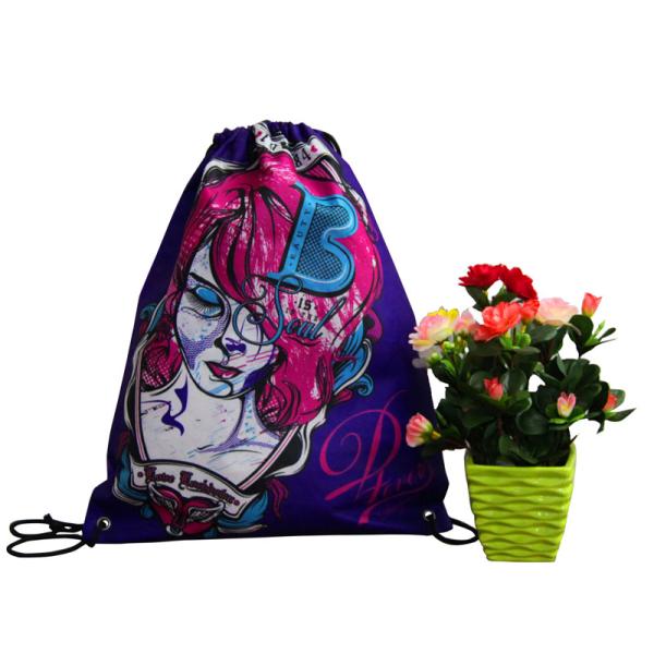 Colorful 75g Unwoven Drawstring Back Bag, Non Woven Carry Bag For Advertising, Gift