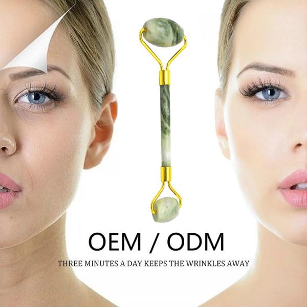 Body Care Facial Massage Roller Green Jade Gua Sha Roller for Face Aging Wrinkle Puffiness and Facial Skin Massager
