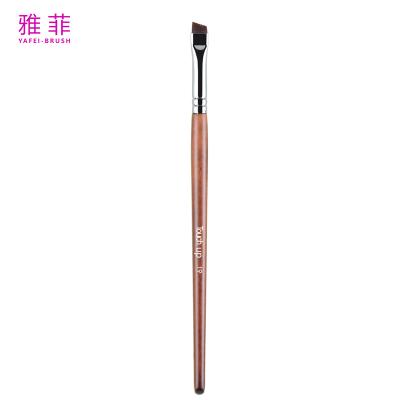 TOUCH UP 19 Custom LOGO Fine Thin Vegan Eyebrow Eyeliner Makeup Brush Wooden Handle
