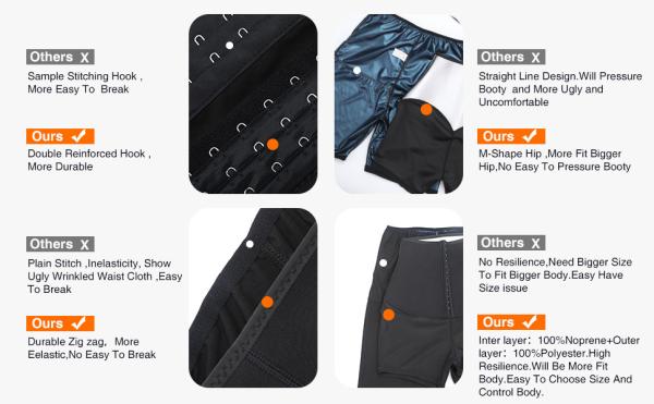 Women's Tummy Control Sauna Shorts HEXIN Free Sample Neoprene Shaper with Butt Lifter