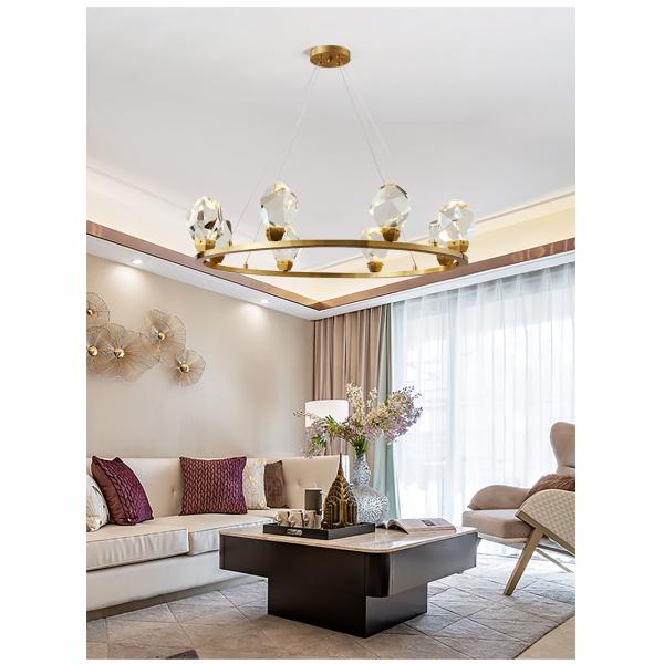 Modern Circle Rectangle Chandelier Lighting Living Dining Room Diamond Crystal Hanging Lamp(WH-CY-185)